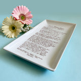 Custom Handwriting Rectangle plate tray for recipe or love letter