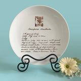 Round Plate/Platter Customized with Handwritten Recipe