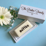 Custom Family Name Butter Dish Tray