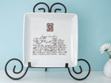 Square Plate/Platter Customized with Handwritten Recipe