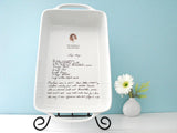 Large Casserole Baking Dish Pan Customized with Handwritten Recipe