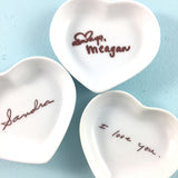 Jewelry Dish Heart Shaped Customized with Handwriting