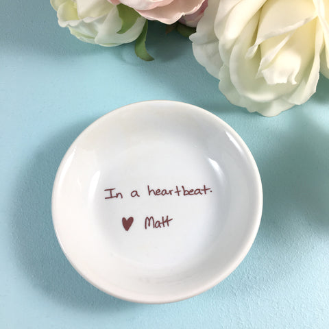 Jewelry Dish Round Customized with Handwriting