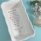 Tall Loaf Pan / Small Casserole Baking Dish Customized with Handwritten Recipe