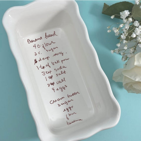 Tall Loaf Pan / Small Casserole Baking Dish Customized with Handwritte –  Soul Kitchen Keepsakes