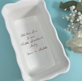 Tall Loaf Pan / Small Casserole Baking Dish Customized with Handwritten Recipe