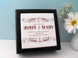 Wooden Keepsake Box Customized with Wedding Invitation or Wedding Song Lyrics