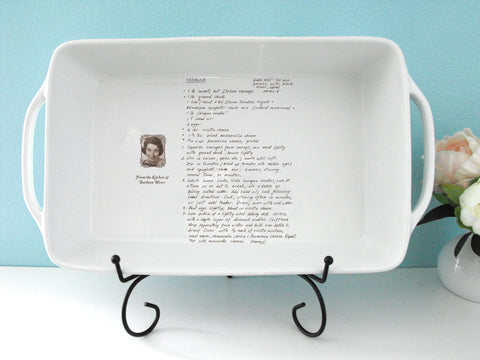 Large Casserole Baking Dish Pan Customized with Handwritten Recipe