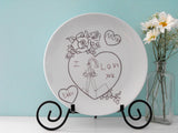 Round Plate with Customized with Childs Drawing