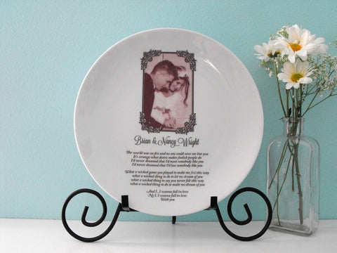 Round Plate Customized with Wedding Song Lyrics or Couples Names