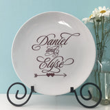 Round Plate Customized with Wedding Song Lyrics or Couples Names