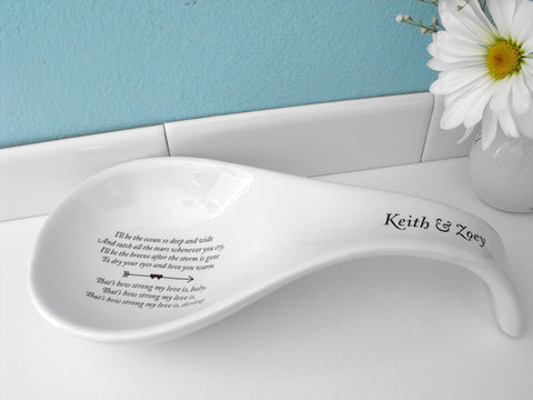 Spoon Rest Full Size Customized with Wedding Song Lyrics