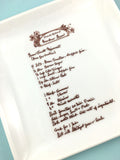 Square Plate/Platter Customized with Handwritten Recipe